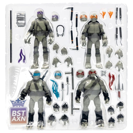 Teenage Mutant Ninja Turtles BST AXN Action Figure 4-Pack Black&White (IDW Comics) 13 cm