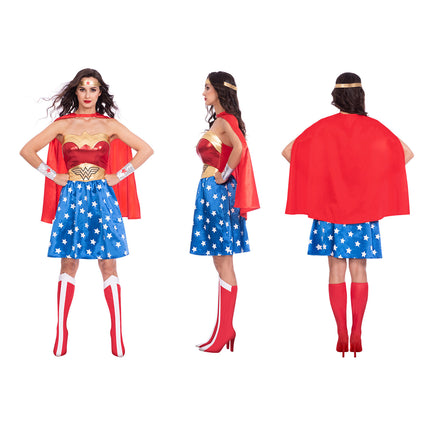 Kostium Wonder Woman dla dorosłych, damski, karnawałowy, rozmiar M/L